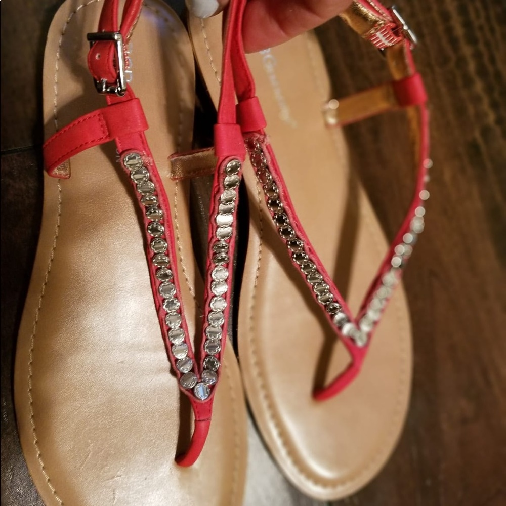Bcbgeneration studded red sandals 7.5